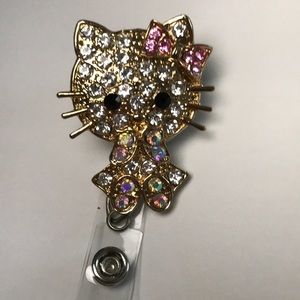 Gold Hello Kitty ID Badge Reel